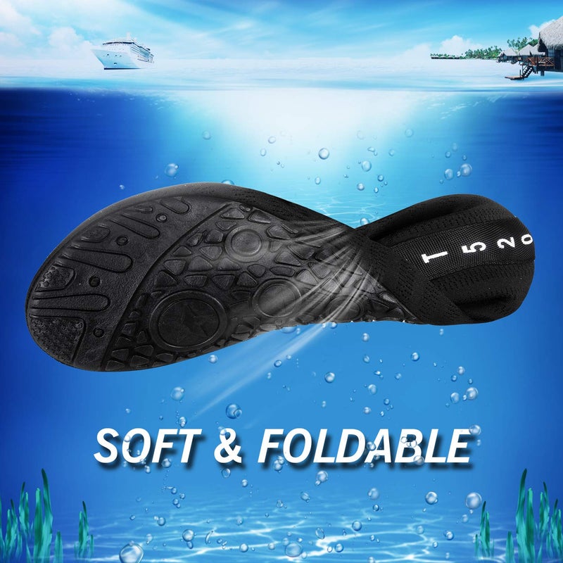 IceUnicorn Water Shoes Men Women Beach Swim Aqua Barefoot Socks Pool Quick Dry Yoga(liuxingyu Black 40/41) - Image 4